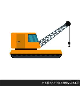 Bulldozer icon. Flat illustration of bulldozer vector icon for web. Bulldozer icon, flat style