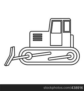 Bulldozer icon in outline style isolated vector illustration. Bulldozer icon outline