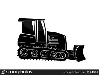 Bulldozer. Major Construction. Isolated Vector Illustration. EPS10. Bulldozer. Major Construction. Vector Illustration.
