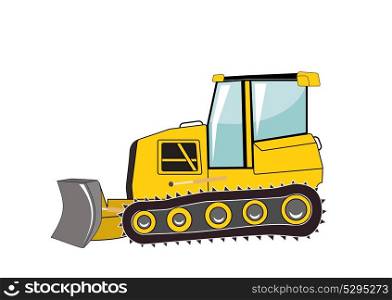 Bulldozer. Major Construction. Isolated Vector Illustration. EPS10. Bulldozer. Major Construction. Vector Illustration.