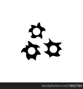 Bullet Hole. Flat Vector Icon. Simple black symbol on white background. Bullet Hole Flat Vector Icon