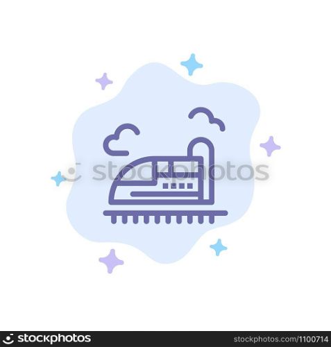 Bullet, Train, High, Speed Blue Icon on Abstract Cloud Background