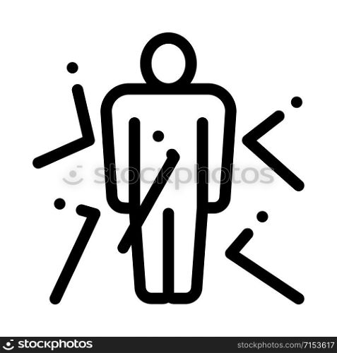 Bulletproof Person Man Icon Vector. Outline Bulletproof Person Man Sign. Isolated Contour Symbol Illustration. Bulletproof Person Man Icon Vector Outline Illustration