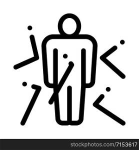 Bulletproof Person Man Icon Vector. Outline Bulletproof Person Man Sign. Isolated Contour Symbol Illustration. Bulletproof Person Man Icon Vector Outline Illustration