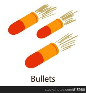 Bullets icon. Isometric illustration of bullets icon for web. Bullets icon, isometric 3d style