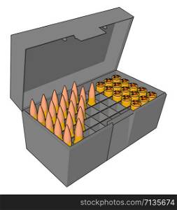 Bullets in box, illustration, vector on white background.
