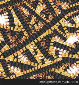Bullets seamless pattern. Many military Bandolier. Texture army equipment. Tape bullets Soldiers accessory.&#xA;