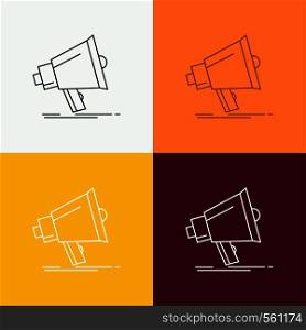 Bullhorn, digital, marketing, media, megaphone Icon Over Various Background. Line style design, designed for web and app. Eps 10 vector illustration. Vector EPS10 Abstract Template background