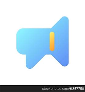 Bullhorn pixel perfect flat gradient color ui icon. Social media public channels. Marketing. Simple filled pictogram. GUI, UX design for mobile application. Vector isolated RGB illustration. Bullhorn pixel perfect flat gradient color ui icon