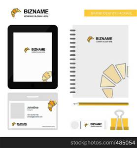 Bun Business Logo, Tab App, Diary PVC Employee Card and USB Brand Stationary Package Design Vector Template