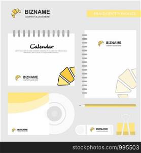 Bun Logo, Calendar Template, CD Cover, Diary and USB Brand Stationary Package Design Vector Template