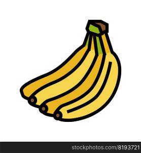 bunch banana color icon vector. bunch banana sign. isolated symbol illustration. bunch banana color icon vector illustration
