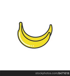 Bunch bananas color line icon vector illustration. Simple image exotic tropical fruit. Yellow bananas logo. Healthy organic food isolated on white background. Bunch bananas color line icon vector illustration