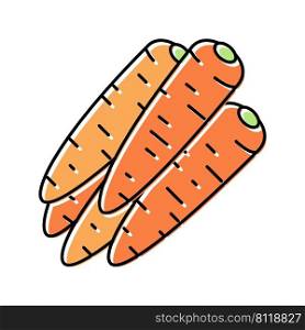 bunch carrot color icon vector. bunch carrot sign. isolated symbol illustration. bunch carrot color icon vector illustration