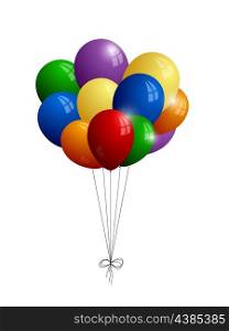 Bunch of balloons on a white background. Isolated