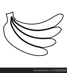 Bunch of bananas contour outline icon black color vector illustration flat style simple image. Bunch of bananas contour outline icon black color vector illustration flat style image