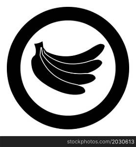 Bunch of bananas icon in circle round black color vector illustration image solid outline style simple. Bunch of bananas icon in circle round black color vector illustration image solid outline style