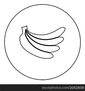 Bunch of bananas icon in circle round black color vector illustration image outline contour line thin style simple. Bunch of bananas icon in circle round black color vector illustration image outline contour line thin style
