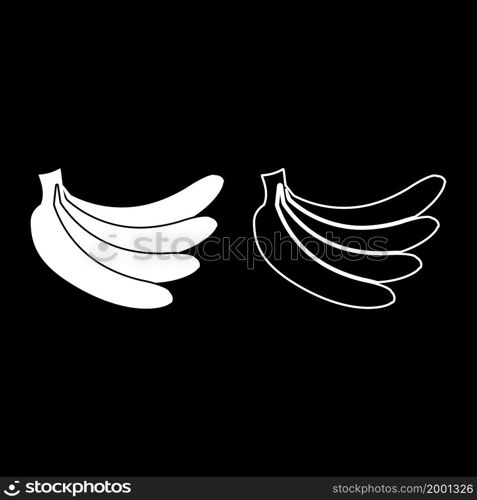 Bunch of bananas icon white color vector illustration flat style simple image set. Bunch of bananas icon white color vector illustration flat style image set