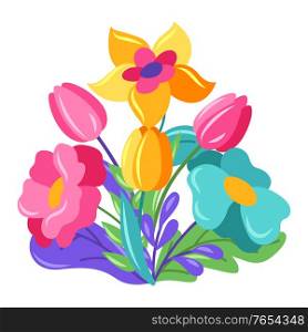 Bunch of beautiful flowers. Image for decoration and design.. Bunch of beautiful flowers.