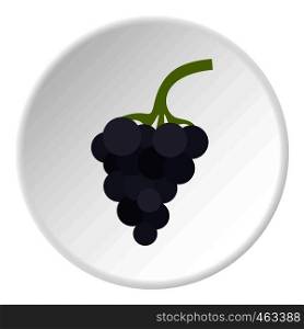 Bunch of grapes icon in flat circle isolated vector illustration for web. Bunch of grapes icon circle
