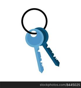 Bunch of keys semi flat color vector object. Full sized item on white. Tools for entry doors. Making duplications. Simple cartoon style illustration for web graphic design and animation. Bunch of keys semi flat color vector object