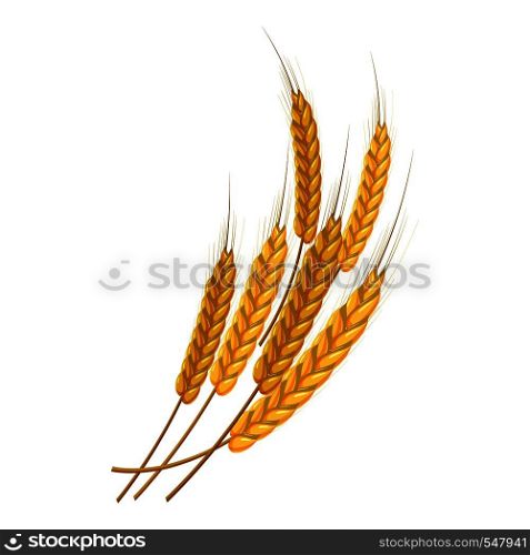 Bunch of wheat icon. Cartoon illustration of wheat ears vector icon for web design. Bunch of wheat icon, cartoon style