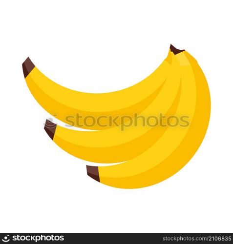 Bunch of yellow ripe bananas. Vector illustration cartoon flat icon isolated on white.. Bunch of yellow ripe bananas. Vector