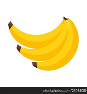 Bunch of yellow ripe bananas. Vector illustration cartoon flat icon isolated on white.. Bunch of yellow ripe bananas. Vector