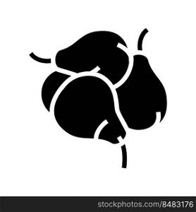 bunch pears glyph icon vector. bunch pears sign. isolated symbol illustration. bunch pears glyph icon vector illustration