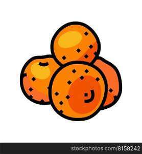 bunch tangerine color icon vector. bunch tangerine sign. isolated symbol illustration. bunch tangerine color icon vector illustration