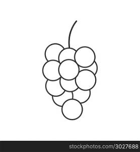 Bunches of grapes icon in black flat outline design.. Bunches of grapes icon in black flat outline design