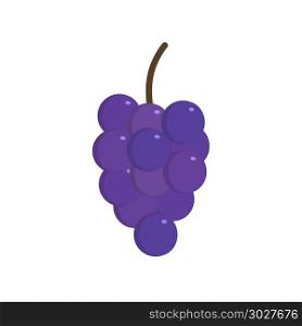 Bunches of purple grapes icon in flat design.. Bunches of purple grapes icon in flat design