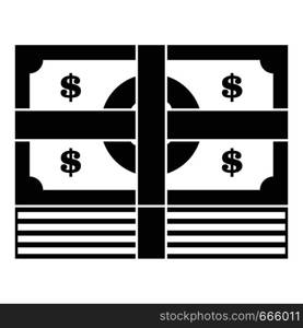 Bundle banknote icon. Simple illustration of bundle banknote vector icon for web. Bundle banknote icon, simple black style