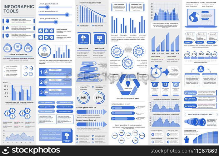 Bundle infographic elements data visualization vector design template. Can be used for steps, business processes, workflow, diagram, flowchart concept, timeline, marketing icons, info graphics.