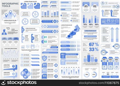 Bundle infographic elements data visualization vector design template. Can be used for steps, business processes, workflow, diagram, flowchart concept, timeline, marketing icons, info graphics.