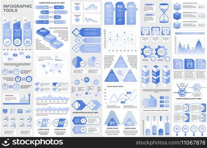 Bundle infographic elements data visualization vector design template. Can be used for steps, business processes, workflow, diagram, flowchart concept, timeline, marketing icons, info graphics.