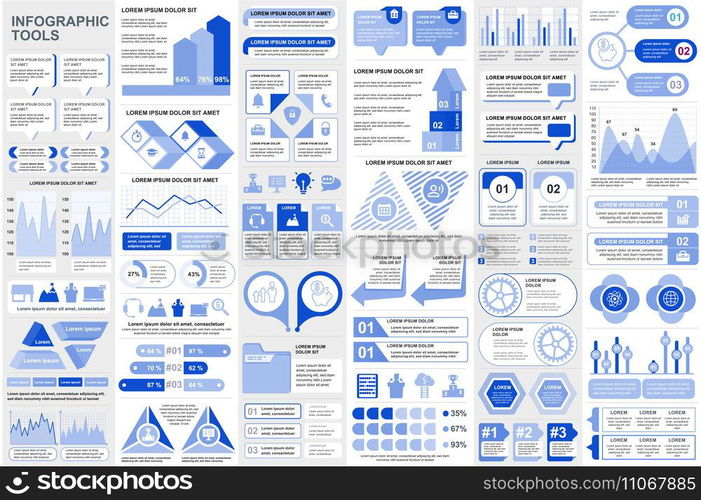 Bundle infographic elements data visualization vector design template. Can be used for steps, business processes, workflow, diagram, flowchart concept, timeline, marketing icons, info graphics.