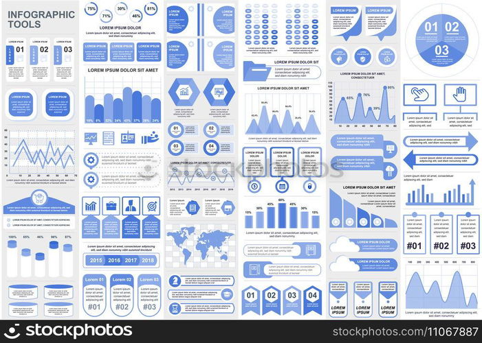 Bundle infographic elements data visualization vector design template. Can be used for steps, business processes, workflow, diagram, flowchart concept, timeline, marketing icons, info graphics.