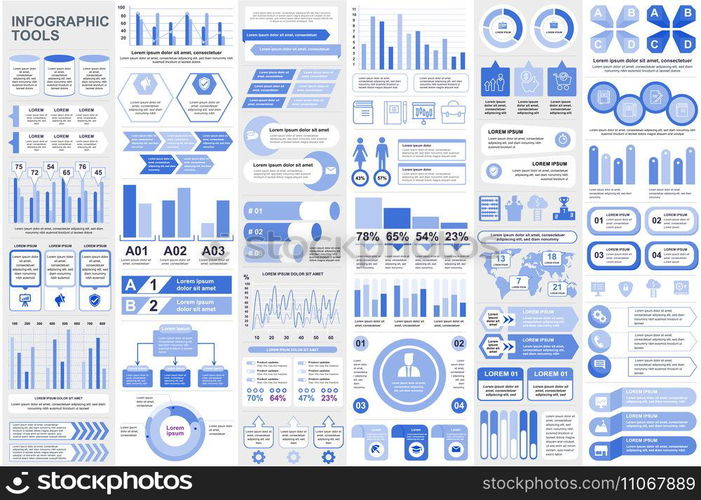 Bundle infographic elements data visualization vector design template. Can be used for steps, business processes, workflow, diagram, flowchart concept, timeline, marketing icons, info graphics.