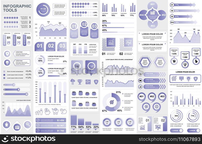 Bundle infographic elements data visualization vector design template. Can be used for steps, business processes, workflow, diagram, flowchart concept, timeline, marketing icons, info graphics.