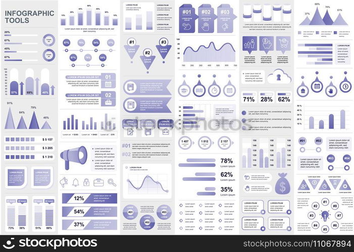 Bundle infographic elements data visualization vector design template. Can be used for steps, business processes, workflow, diagram, flowchart concept, timeline, marketing icons, info graphics.