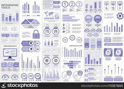 Bundle infographic elements data visualization vector design template. Can be used for steps, business processes, workflow, diagram, flowchart concept, timeline, marketing icons, info graphics.