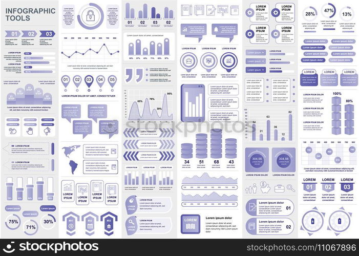 Bundle infographic elements data visualization vector design template. Can be used for steps, business processes, workflow, diagram, flowchart concept, timeline, marketing icons, info graphics.