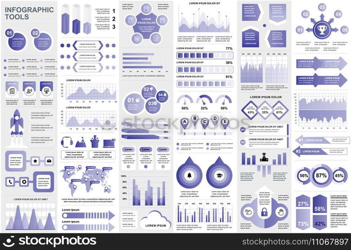 Bundle infographic elements data visualization vector design template. Can be used for steps, business processes, workflow, diagram, flowchart concept, timeline, marketing icons, info graphics.