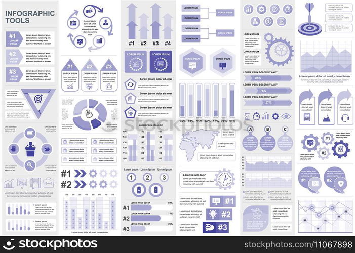 Bundle infographic elements data visualization vector design template. Can be used for steps, business processes, workflow, diagram, flowchart concept, timeline, marketing icons, info graphics.