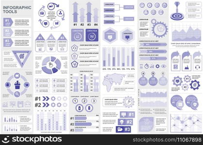 Bundle infographic elements data visualization vector design template. Can be used for steps, business processes, workflow, diagram, flowchart concept, timeline, marketing icons, info graphics.