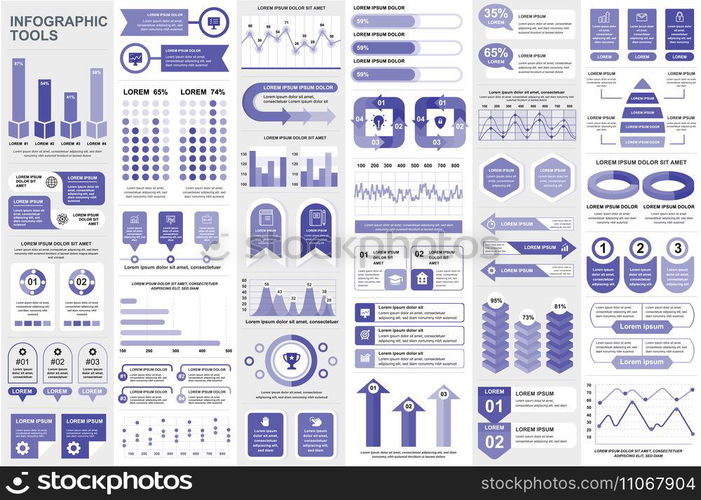 Bundle infographic elements data visualization vector design template. Can be used for steps, business processes, workflow, diagram, flowchart concept, timeline, marketing icons, info graphics.