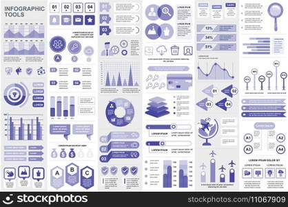 Bundle infographic elements data visualization vector design template. Can be used for steps, business processes, workflow, diagram, flowchart concept, timeline, marketing icons, info graphics.