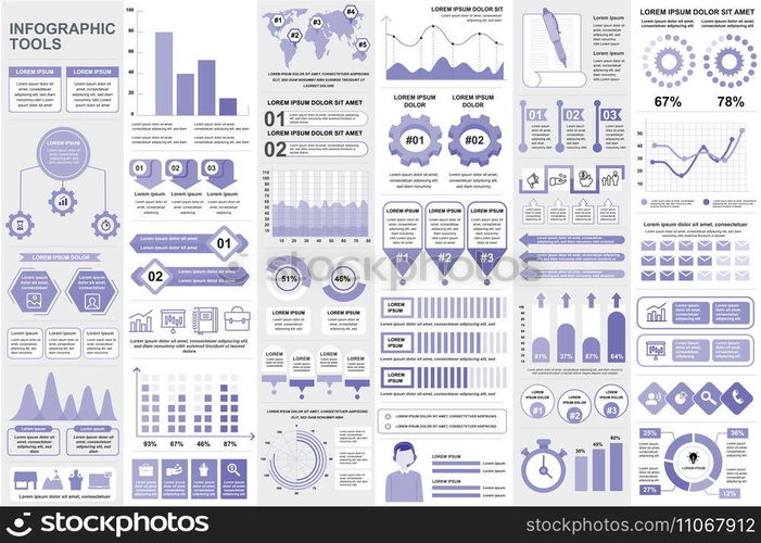Bundle infographic elements data visualization vector design template. Can be used for steps, business processes, workflow, diagram, flowchart concept, timeline, marketing icons, info graphics.